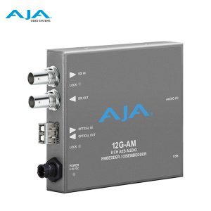 AJA 12G-AM 12G-SDI 8 canales de audio AES Embedder/Disembedder con opciones de fibra