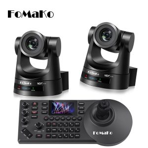 FoMaKo BN302 Kit Cámara PTZ NDI | Zoom óptico 30x 2 cámaras PTZ NDI y controlador