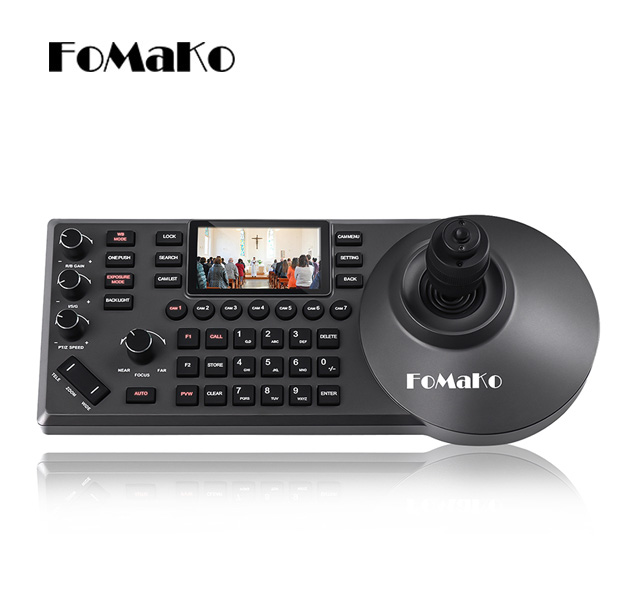 FoMaKo KC608 Pro Controlador PTZ PoE pantalla LCD 3" joystick 4D