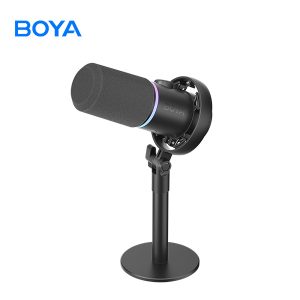 Boya CastMic S60D Micrófono dinámico RGB  para escritorio (Conexión USB y XLR)