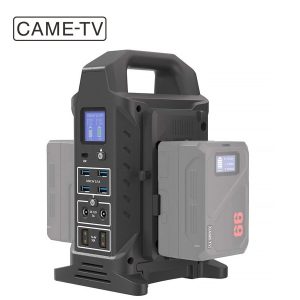 CAME-TV Cargador baterías doble montura en V, estación de alimentación y Power Strip 3 en 1