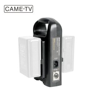 CAME-TV Cargador y fuente de alimentación doble batería con montura en V, salida de CC alta de 24 V a 33,6 V