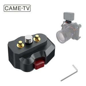 CAME-TV Mini placa de liberación rápida con pasador fijación ARRI y rosca de 1/4