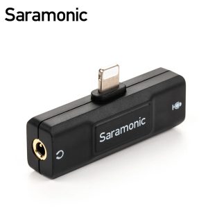 Saramonic SR-EA2D Lightning Interfaz de audio micrófono TRS/TRRS de 3,5 mm y salida auriculares iPhone / iPad