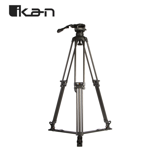 Ikan EG10C2L Trípode cabezal fluido fibra de carbono de 100 mm y dos etapas capacidad 10 Kg