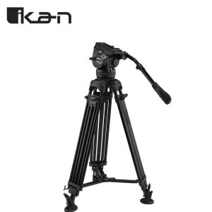 Ikan EG15A2 Kit trípode cabezal fluido aluminio 100 mm de 2 etapas Capacidad carga 18 kg