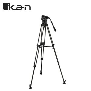 Ikan EG15C2 Kit trípode cabezal fluido fibra de carbono 100 mm y dos etapas capacidad carga 18 kg