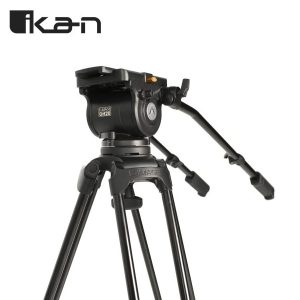 Alternative view of Ikan EG20A2D Kit de trípode y dolly con cabezal fluido de aluminio 2 etapas y 100 mm, capacidad 20 kg