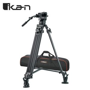 Ikan EK60AAM Kit trípode aluminio cabezal fluido 75 mm 2 etapas capacidad 8 kg