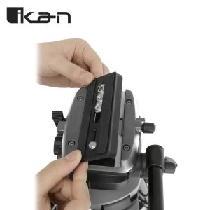 Alternative view of Ikan EK630 Kit trípode aluminio cabezal fluido 75 mm 2 etapas capacidad carga 4 kg