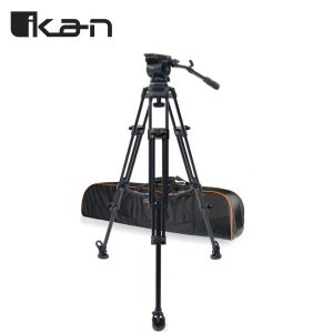 Ikan EI-7080-AA Kit de trípode cabezal fluido 100 mm aluminio 2 etapas capacidad carga 12 kg