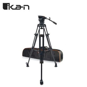 Ikan EI-7100-AA Kit trípode cabezal 100 mm fluido aluminio 2 etapas capacidad carga de 15 kg