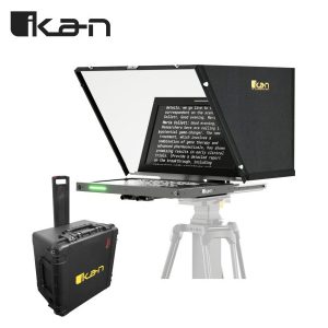 Ikan PT415-PTZ-TK Teleprompter profesional alta luminosidad 15" Monitor SDI Tally y kit de viaje