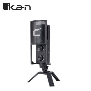 Ikan STM-USB Micrófono condensador cardioide (podcasting, retransmisiones en directo y vlogs) compatible Windows, Android e iOS, control de ganancia (Comica)