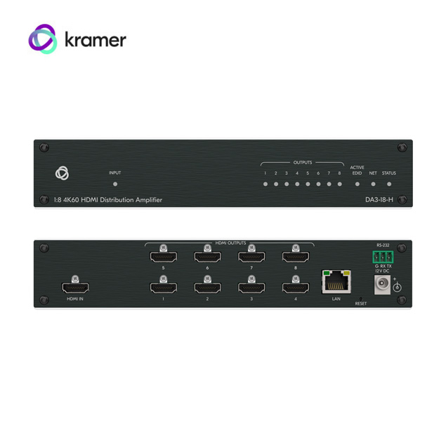 Kramer DA3-18-H1:8 Amplificador de Distribución 4K HDR HDMI DA