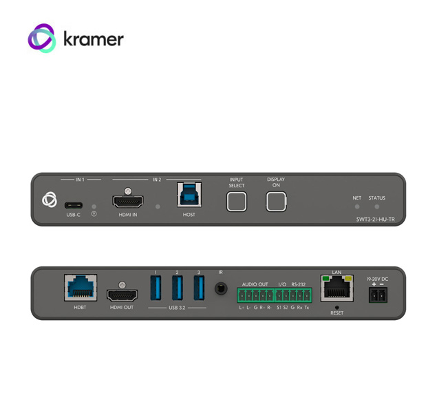 Kramer SWT3-21-HU-TR Switcher con extensor 2x1 4K60 USB–C/HDMI - Imagen 2