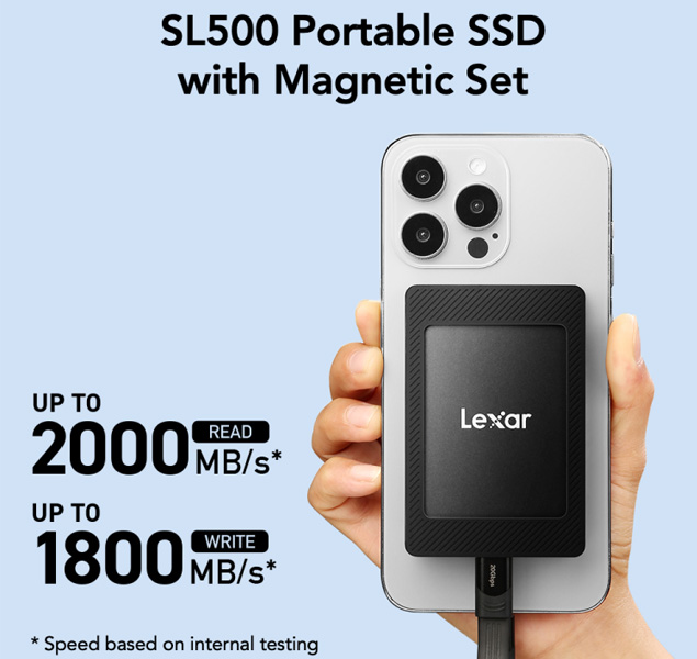 Lexar SL500 1TB Disco SSD con set magnético - Imagen 2