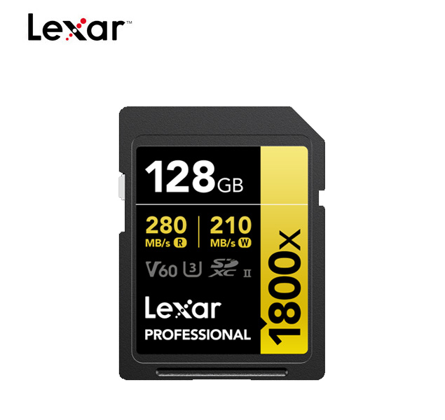 Lexar Tarjeta SDXC™ 128GB Professional 1800x GOLD Series UHS-II