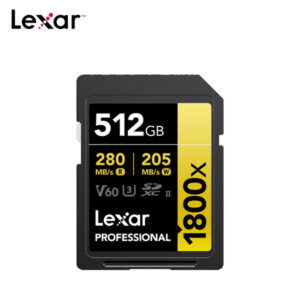 Lexar Tarjeta SDXC™ 512GB Professional 1800x GOLD Series UHS-II