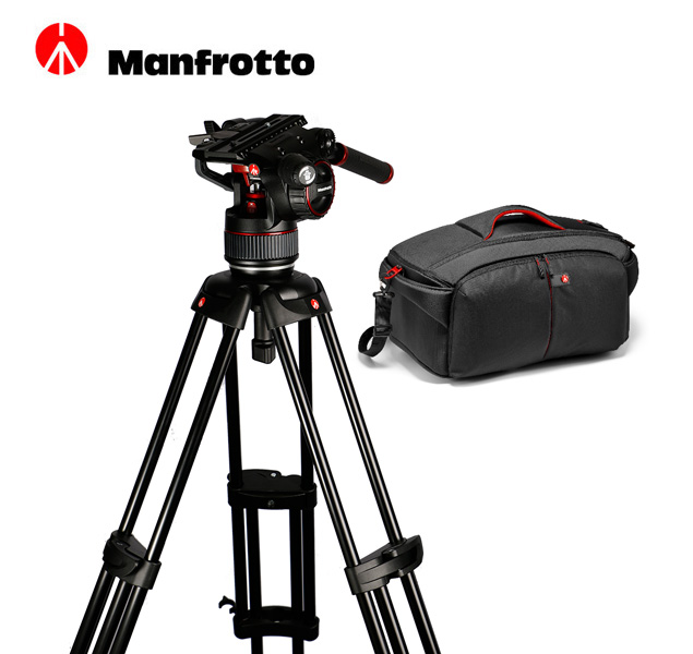 Manfrotto N8BUNDLEJ Kit de video Nitrotech Twin Leg con estuche para videocámara Pro Light