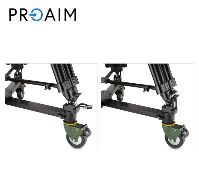 PROAIM DL-AGLE-01 Dolly ligero y resistente para piso o rieles, diseñado para trípodes con puntas - Imagen 2