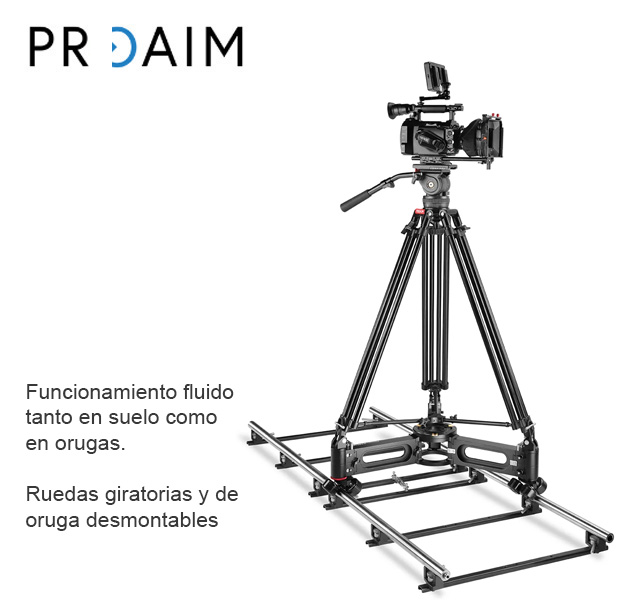 Proaim Marcus Dolly para cámara con base adaptable Mitchell y Euro/Elemac - Imagen 2